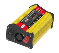 Walmeck Inversor de Corriente de Onda Sinusoidal Pura 300 W Convertidor 12 V a 110 V 220 con Puertos USB Duales Pantalla LED Altavoz BT Inversor Corriente para Coche Camión para (Amarilla)