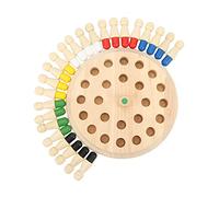 Walmeck Juego de Ajedrez con Palo de Memoria Madera, Juego Ajedrez con Memoria Color para Niños, Mesa a Colores, Mesa Bloques Divertido, Jug
