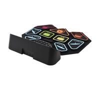 Walmeck Juego de Batería Electrónica con Altavoz Dual, Kit de Batería Enrollable Manual, 9 Pads, Compatible con BT MIDI, 8 Estilos, 6 Ritmos, 10 Canciones Demostración, (Negro)