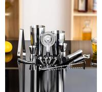 Walmeck Kit de Barman, Juego de Coctelera Acero Inoxidable, Herramientas Mixología para Eventos Oficina, Bar en Casa