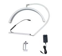 Walmeck Lámpara de Belleza Media Luna de Escritorio de Tubo de 16 Pulgadas, Luz de Relleno de Lámpara de Uñas de 20 W con Abrazadera de Escritorio, Manguera Giratoria de 360 ° (Blanco)