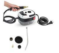 Walmeck Limpiador a Portátil de 1500 W, Máquina de Limpieza a Presión Alta Temperatura con 3 Cabezales Cepillo para Cocina, Baño, Muebles, Coche (Enchufe europeo)