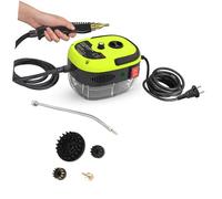 Walmeck Limpiador a Portátil de 1500 W, Máquina de Limpieza a Presión Alta Temperatura con 3 Cabezales Cepillo para Cocina, Baño, Muebles, Coche (Enchufe europeo)