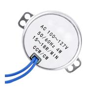 Walmeck Motor Síncrono de CA de 100-127 V, 4 W, 50-60 Hz, CCW, con Engranajes, bajo Ruido y Alto par, para Ventiladores Eléctricos, Calentadores, Estanterías, Artesanías, Lámparas, (15-18 RPM)