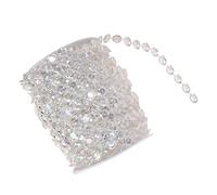 Walmeck Rollo de Cadena de Cuentas Transparentes Acrílicas 10mm, Cuentas Coloridas 30m para Decoración Festivales Bodas, Lámpara Colgante Cortinas Puerta DIY