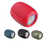 Walmeck S53 Altavoz Inalámbrico Portátil con Graves Potentes IPX6 Resistente Al Agua 24 Horas de Reproducción Iluminación RGB para Fiestas Al Aire Libre Viajes Negro Azul Oscuro Rojo (Roja)