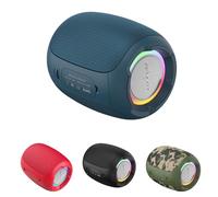 Walmeck S53 Altavoz Inalámbrico Portátil con Graves Potentes IPX6 Resistente Al Agua 24 Horas de Reproducción Iluminación RGB para Fiestas Al Aire Libre Viajes Negro Azul Oscuro Rojo (Azul Oscuro)