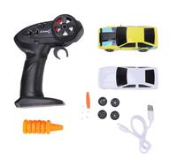 Walmeck Scale RC Drift Car con Gyro USB Recargable Control Remoto Coche 2.4G App Control Vehículo de Carreras Eléctrico con Luces LED Carcasas de Cuerpo Intercambiables Ruedas para (Amarilla)