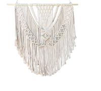 Walmeck Tapiz de Algodón Fino Hecho a Mano, macramé Bohemio Elegante, Decoración Artística para Colgar en la Pared, 32 Pulgadas, Ideal para Decoración del Hogar