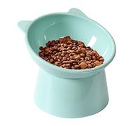 Walmeck Tazón de Comida para Gatos Tazón Elevado Inclinado para Gatos Mascotas Elevado Fácil de Limpiar Comedero Antideslizante Anti Malestar Agua con Fondo Es (Verde)