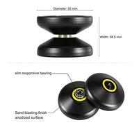 Walmeck Torno CNC Yoyo Yoyo V3 Sensible de Alta Velocidad de Aleación Aluminio con Cuerda Giratoria Negro para Niños y Niñas