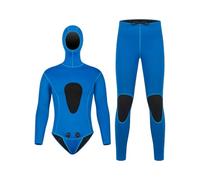 Walmeck Traje de Buceo de Neopreno para Hombre 3 Mm, 2 Piezas, con Capucha Adjunta y Refuerzos Nailon para Nadar, Surfear, Navegar (XXL)