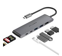 WALNEW - Base de carga USB C 7 en 1 de aluminio con 100 W PD, 4K HDMI, USB 3.0 y USB-C, conectividad SD mejorada, para MacBook Air, Pro, Lenovo ThinkPad, Dell XPS, HP, Surface Laptop y más