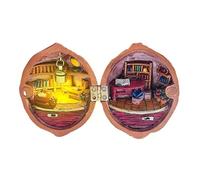 Walnut Shell Mini - Viñeta de Lectura diminuta, Escena de Nuez de Resina | Escultura de exhibición de microestantería para decoración Tridimensional de Libro de Cuentos Secretos, decoración Creativa