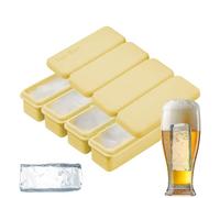 Walopola Bandejas de bloques de hielo para congelador, bandeja de molde de bloque de hielo con tapa para whisky, cubo de enfriamiento de whisky de 4 rejillas, ayudante de cocina para tequila, cócteles