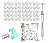 Walopola Esponja de uñas | Herramienta portátil de esponja para uñas | Esponjas de uñas suaves multifuncionales para degradado, 100 esponjas de uñas con bolígrafo de agarre de 4 garras