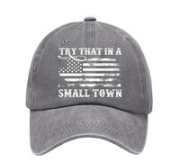 Walopola Gorra de béisbol, Try That in a Small Town, gorras de algodón transpirable para hombres, gorra de golf de moda, gorras divertidas y modernas para hombres y mujeres, gris, L