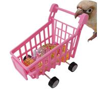 Walopola Juguete de rompecabezas para loros, carrito de la compra para pájaros, pájaro, loro, juguete de inteligencia para mascotas, juguete de entrenamiento de pájaros, juguete de inteligencia para