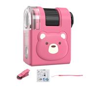 Walopola Microscopio para niños, kits de ciencia, microscopio para principiantes, juguetes de ciencia con luces LED, kit STEM de mano para actividad de experimento