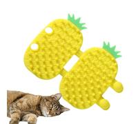 Walopola Rascador de gato autocuidado | Diseño de piña, rascador automático para mejillas, asador de silicona ajustable, peine de masaje, para