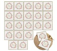 Walopola Servilletas navideñas para bebidas, Servilletas navideñas para cócteles, 20 servilletas de papel navideñas con corona de bayas y feliz Navidad, Servilleta de mano decorativa de 2 capas estilo