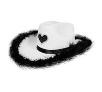 Walopola Sombrero de, Elegante Sombrero de Mezclilla con corazón | Elegante Accesorio de Fieltro Transpirable para Playa, Festival, Vacaciones al Aire Libre,