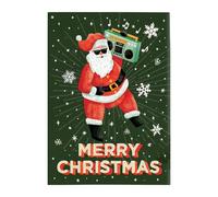 Walopola Tarjeta de Navidad con texto en inglés «Never Gonna Give You Up», tarjetas musicales de Navidad con purpurina, tarjetas de felicitación musicales divertidas, invitación de Acción de Gracias,