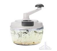Walopola Trituradora manual de alimentos, máquina de cocina de manivela, picadora manual para alimentos, multifunción, con recipiente, procesador de verduras rápido con mango plegable de manivela,