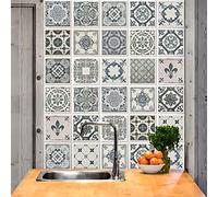 WALPLUS 10 cm, 24 unidades de azulejos de mosaico azul azulejo para pared, calcomanías autoadhesivas para decoración del hogar, sala de estar, bricolaje, decoración de primavera, Pascua, azulejos,