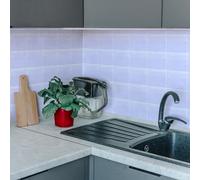 WALPLUS 100 pegatinas de vinilo blanco de 15 x 15 cm impermeables, azulejos de baño, pegar y despegar Azulejos resistentes al calor, azulejos adhesivos para un presupuesto económico en el hogar