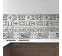 WALPLUS 15 cm, 24 piezas de adhesivos para azulejos de pared azulejo azul vintage para despegar y pegar, vinilo autoadhesivo para decoración del hogar, bricolaje, sala de estar, dormitorio, salpicaduras para azulejos de cocina, azulejos de pintura, pegar en azulejos