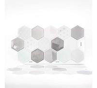 WALPLUS 30 x 15 cm, color gris miel, autoadhesivo, brillante, 3D, para azulejos de pared, decoración de baño, decoración de pared