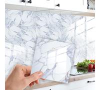 WALPLUS - Azulejos adhesivos de pared para cocina, 15 x 15 cm, pelar y pegar azulejos adhesivos para pared, cuarto de baño, moderno, mármol, blanco, credence adhesivo, cocina, actualización de