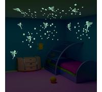 Walplus Brilla en la Oscuridad Magic Fairies - Adhesivo Decorativo para Pared, Vinilo, Multicolor, 24 x 35 x 2 cm