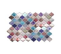 WALPLUS Pegatinas 3D para azulejos de 28 x 20,3 cm, 16 unidades, color rosa árabe y azul brillante, autoadhesivas, vinilo para decoración del hogar, decoración de primavera y Pascua, para azulejos