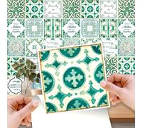 Walplus Pegatinas Azulejos Paquete Múltiple Vinilo Adhesivo Impreso Azulejos Adhesivos De Pared De Cocina Decoración Protector No Tóxico Cita En Inglés Vintage Green 96Unidades 15Cm(6") Verde Blanco