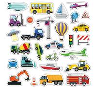 WALPLUS Vinilo Adhesivo Extraíble Y Reutilizable Decoración Regalos Fácil De Usar Ventana Pared Armario Puertas Frigoríficos Construcción Y Transporte Urbano 28 Piezas Multicolor