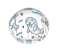 Walrus Animal Ocean Pattern Gorros de ducha Gorro de baño reutilizable Gorro de ducha de baño elástico Suave impermeable para gorros de pelo de todas las longitudes de cabello