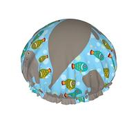 Walrus Animal Ocean Pattern Gorros de ducha Gorro de baño reutilizable Gorro de ducha de baño elástico Suave impermeable para gorros de pelo de todas las longitudes de cabello