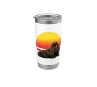 Walrus Art Arctic Animal Marine Mammal Ocean Wildlife Wild Vaso térmico de acero inoxidable de doble pared