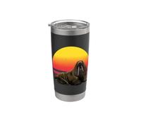 Walrus Art Arctic Animal Marine Mammal Ocean Wildlife Wild Vaso térmico de acero inoxidable de doble pared