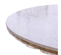 Walrus Mantel de Vinilo Redondo Transparente, Impermeable, Resistente, elástico, diseño de Borde elástico, Protector de Mantel de plástico para Mesa Redonda