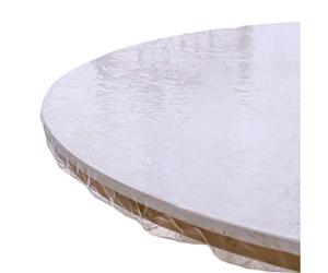 Walrus Mantel de Vinilo Redondo Transparente, Impermeable, Resistente, elástico, diseño de Borde elástico, Protector de Mantel de plástico para Mesa Redonda