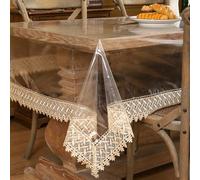 Walrus Protector de Mantel de Vinilo Transparente Impermeable y a Prueba de Aceite, plástico Cuadrado Transparente (54 x 54 Pulgadas)