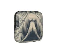 Walrus01 - Bolsa de tampón para mujer, resistente a las manchas, soporte para compresas sanitarias, pequeña con cremallera