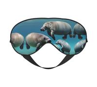 Walruse - Máscara de dormir de seda sintética con diseño de animales, para relajación, con correa elástica ajustable, ideal para viajes y sueño profundo