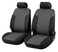 Walser 13412 Funda de Asiento de Coche, Funda de Asiento de Coche Portland para Asientos Delanteros, Funda de Asiento en Gris/Negro