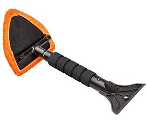 Walser 16149 - Limpiador 2 en 1 para lunas de coche con raspador de hielo, color naranja