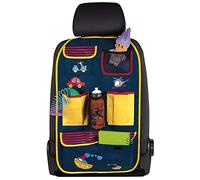 Walser 30145 Auto Organizador de Niños, Protección de Respaldo, Conductor Jack, Azul/Amarillo