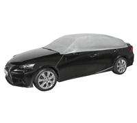 WALSER Funda de Coche All Weather Light Medio Garaje tamaño L Gris Claro, a Prueba de Polvo con protección UV, fijación de cinturón Reforzada